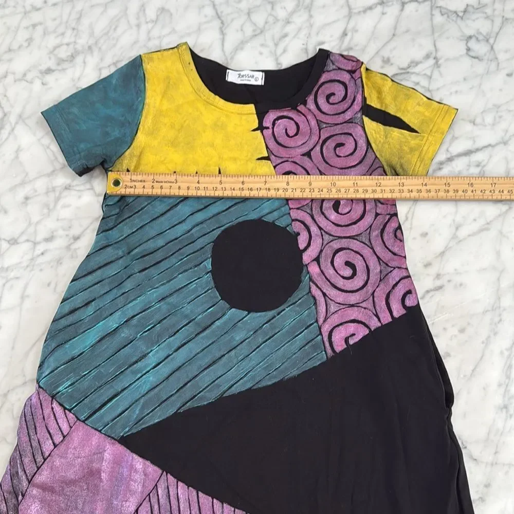 Sally Nightmare Before Christmas Dress Hand Painted Girl's 10/12 - Picture 4 of 7